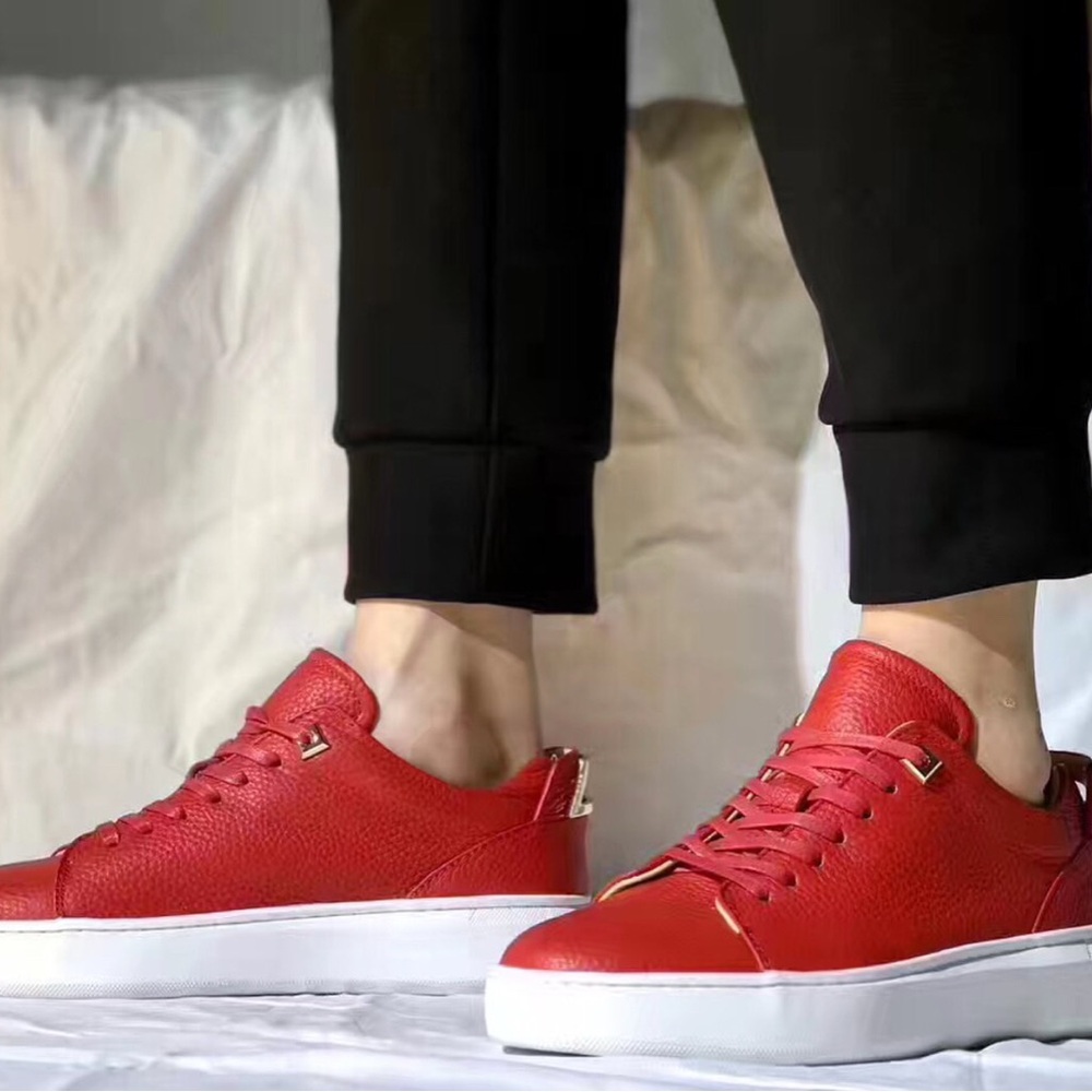Buscemi 50mm Red Leather Men's Sneakers